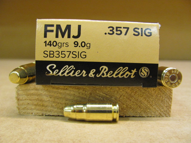 50 Round Box - 357 Sig 140 Grain FMJ Ammo By Sellier Bellot -SB357SIG ...